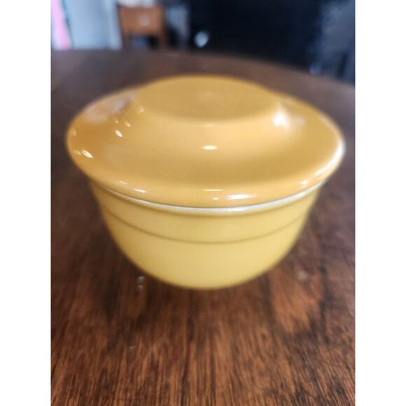 Emile Henry Ceramic Butter Bowl Dish Mustard Yellow Made In France - Picture 4 of 11